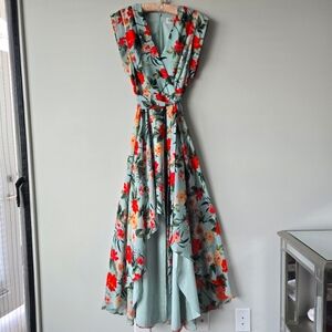 Floral High Low Maxi Dress
